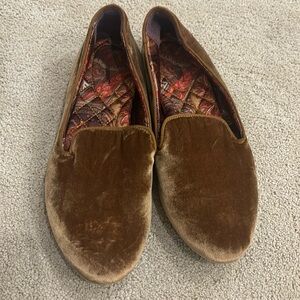 Birdies Gold velvet flats